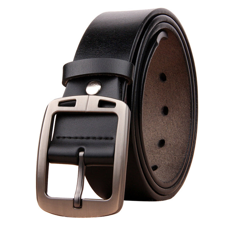 Men's Antique Pin Buckle Cowhide Belt