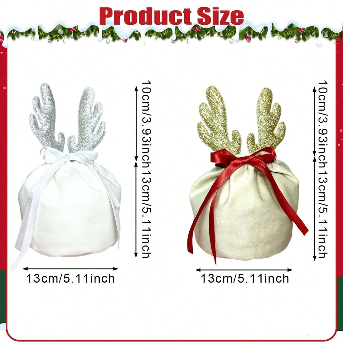 5 Pcs Christmas Gift Pouch Christmas Velvet Drawstring Bag Christmas Treat Bags With Drawstring Christmas Drawstring Wrapping Bags For Jewelry Xmas Party Supplies