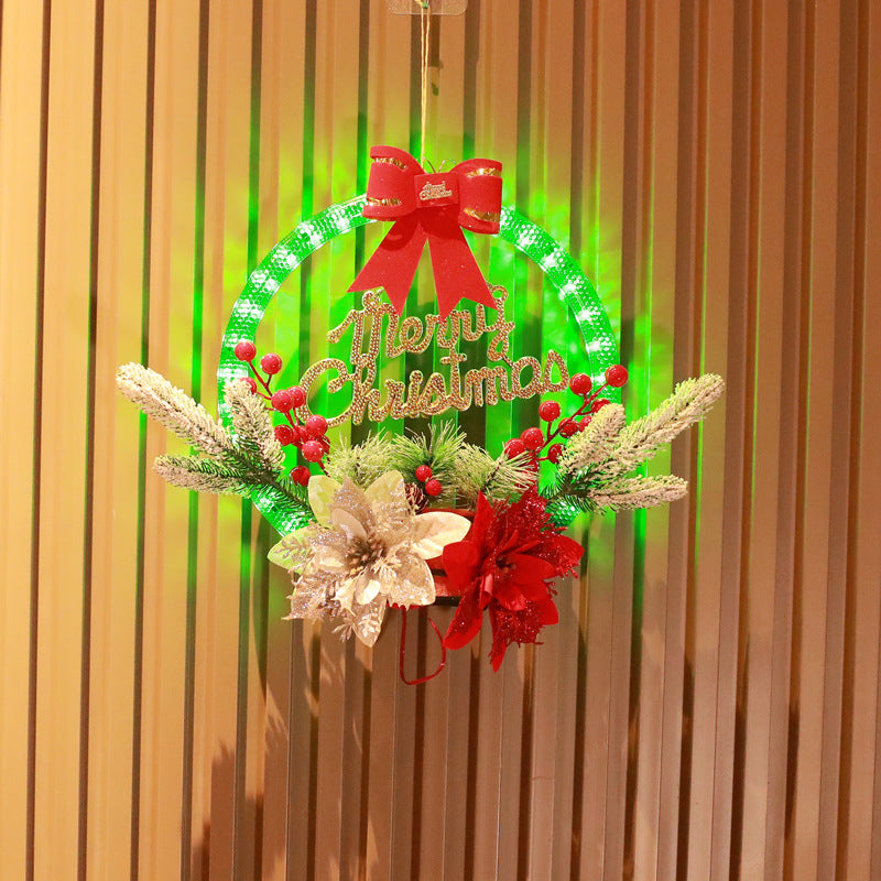 Christmas 30CM Luminous Garland Door Hanging Decorations