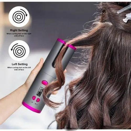 Rechargeable Automatic Hair Curler with Portable LCD Ceramic Styler