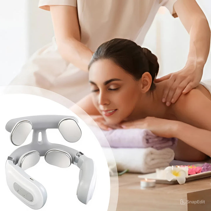 Wireless Electronic Neck Massager 4D Shiatsu Cervical Massager Stiff Neck Massage Health Care Therapy Pulse Pain Relief